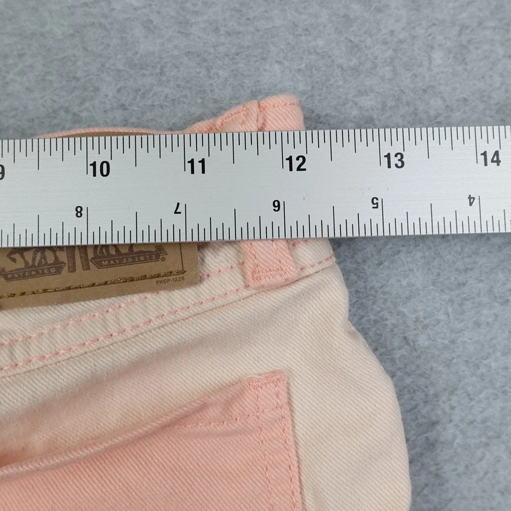 Levis High Rise Shorts Girls 12 Reg Pink Denim Two Tone Colorblock Casual Cute
